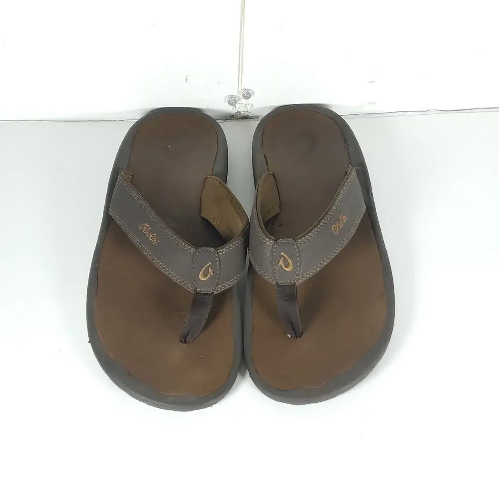 Olukai Men's Ohana US11 Brown Slip On Flat Thong Sandals